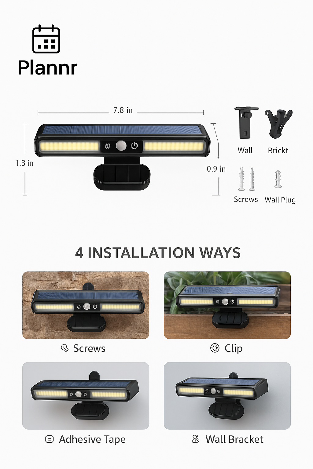 Clip on Solar Motion Lights Outdoor Waterproof,Solar Fence Lights outside with 36 Leds, Portable Solar Powered Security Light