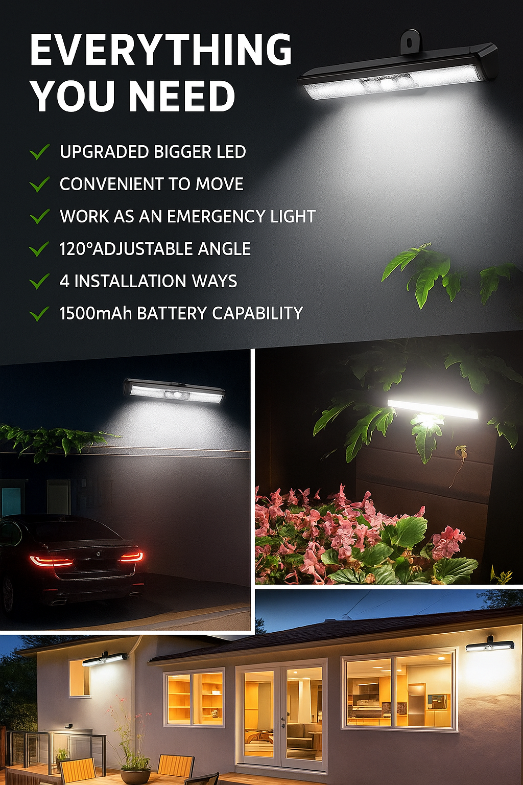 Clip on Solar Motion Lights Outdoor Waterproof,Solar Fence Lights outside with 36 Leds, Portable Solar Powered Security Light