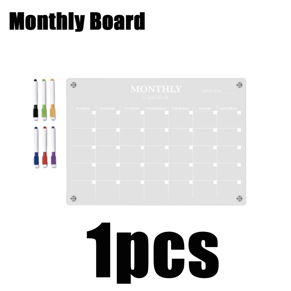 Magnetic Fridge Calendar – Reusable Dry Erase with 6 Pens