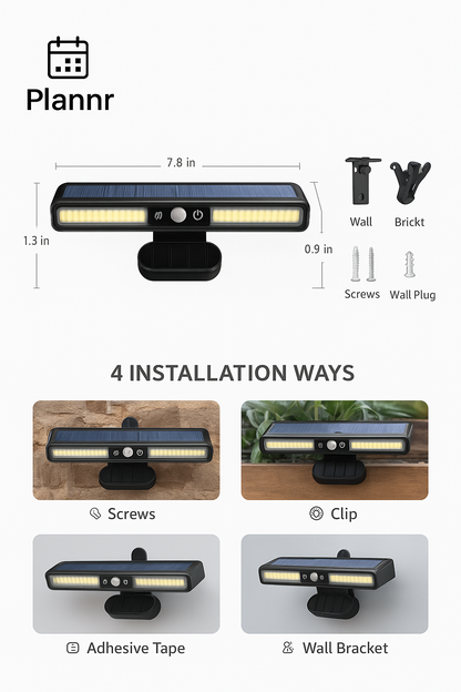 Clip on Solar Motion Lights Outdoor Waterproof,Solar Fence Lights outside with 36 Leds, Portable Solar Powered Security Light