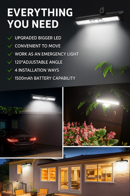 Clip on Solar Motion Lights Outdoor Waterproof,Solar Fence Lights outside with 36 Leds, Portable Solar Powered Security Light