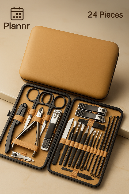 7/16/18Pcs Manicure Set Stainless Steel Professional Pedicure Kit Nail Grooming Kit Clippers Kit with Black PU Leather Case