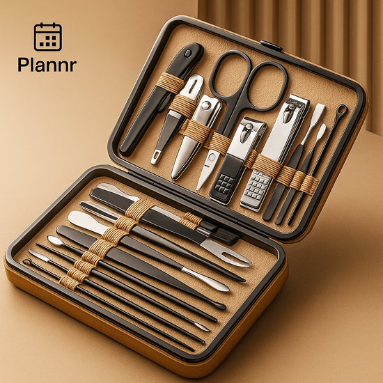 7/16/18Pcs Manicure Set Stainless Steel Professional Pedicure Kit Nail Grooming Kit Clippers Kit with Black PU Leather Case