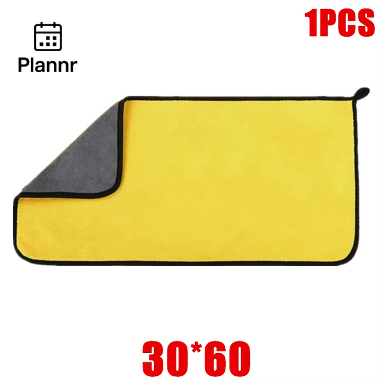 1/2/6Pcs Microfiber Cleaning Towel Thicken Soft Drying Cloth Car Body Washing Towels Double Layer Clean Rags Car Accessories